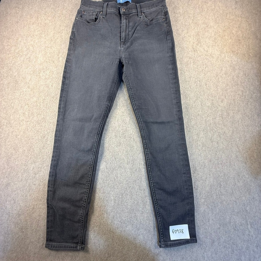 7 For All Mankind b(air) Denim Skinny Jeans Faded Black High Rise 29x25